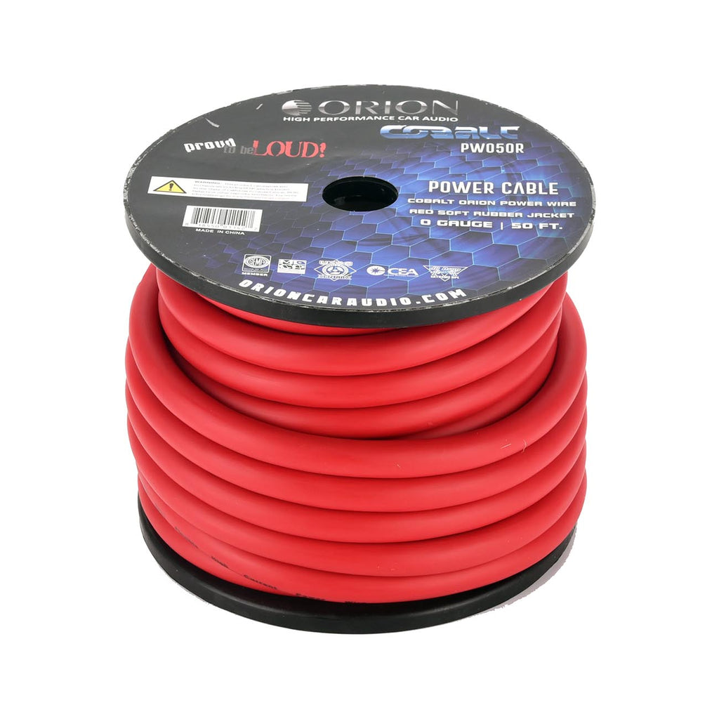 Orion Cobalt PW050R 0 Gauge Wire (50ft) Copper Clad Aluminum CCA 0 AWG - High Powered Car Audio/Amplifier Power & Ground Cable, Battery Cable, Home Speaker Stereo, Welding Battery, RV Trailer Wiring