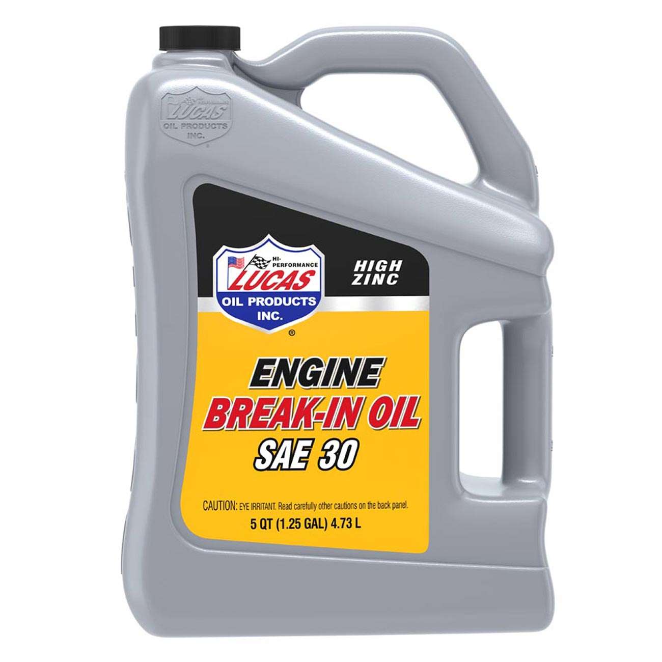 Lucas Motor Oil, Break-In, 30W, Conventional, 5 qt Jug, Each