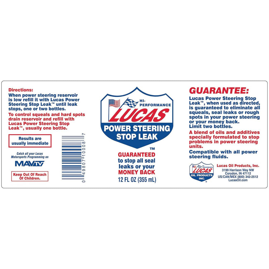 Lucas Oil Power Steering Stop Leak Power Steering Stop Leak 12 oz.