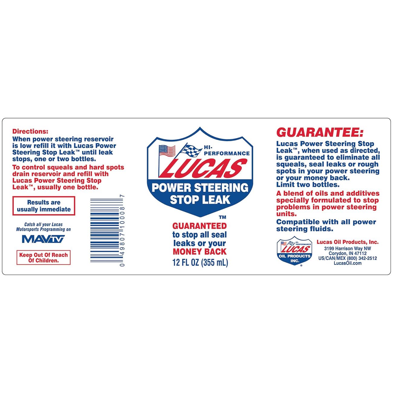 Lucas Oil Power Steering Stop Leak Power Steering Stop Leak 12 oz.