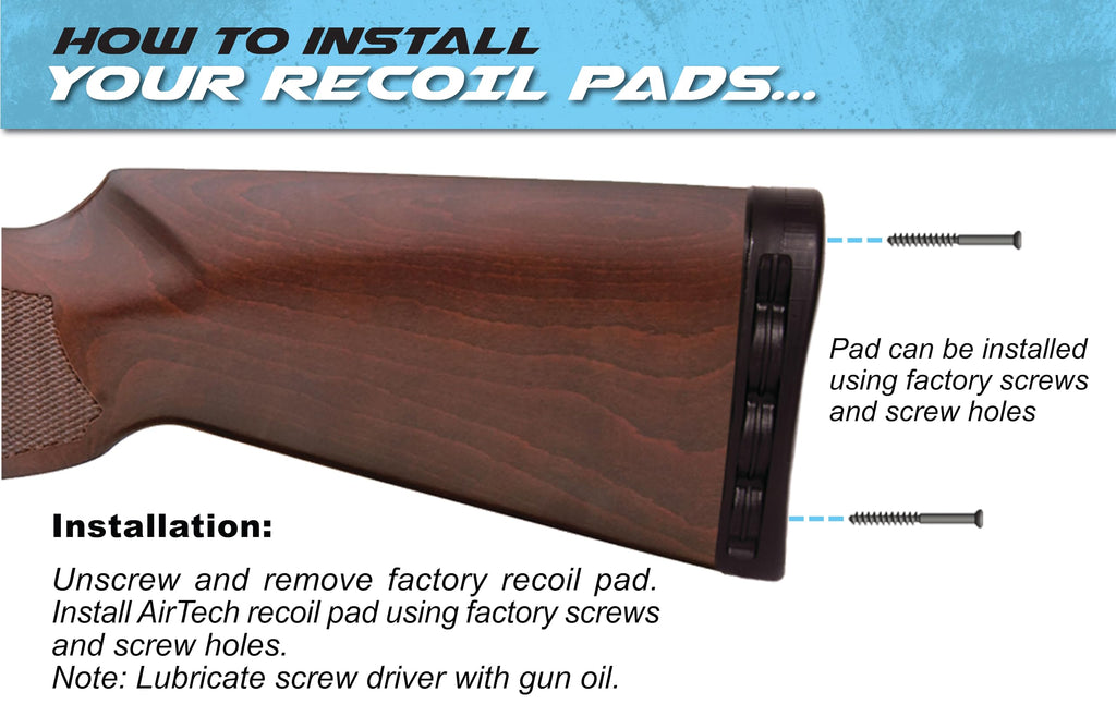 LimbSaver 10808 AirTech Precision-Fit Recoil Pad for Benelli, Ithaca, Remington, Ruger, and Winchester Models , Black