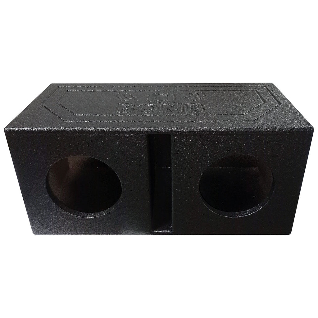 Q Power QBOMB8V Dual 8 Inch Vented Port Subwoofer Sub Box with Bedliner Spray