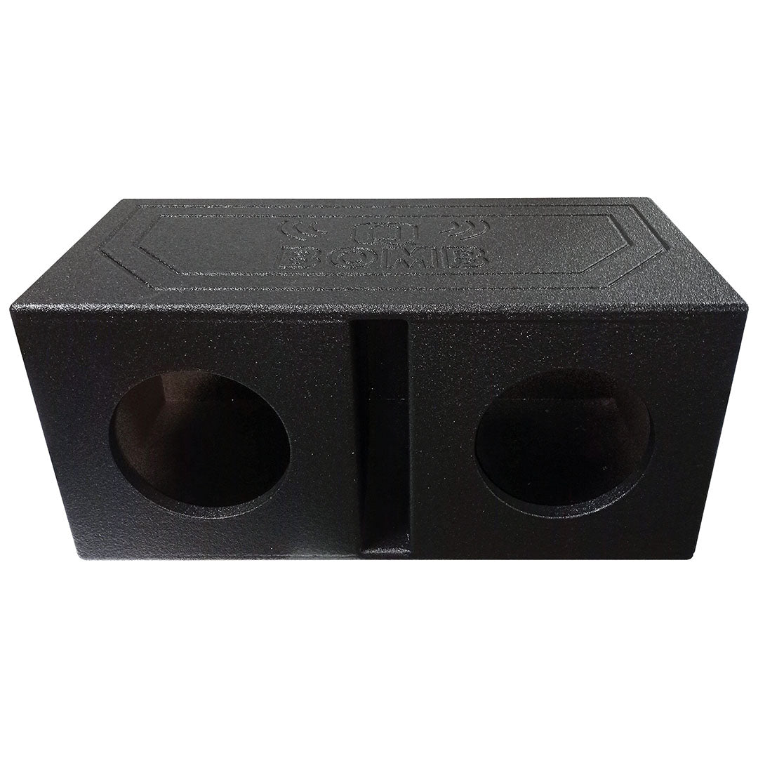 Q Power QBOMB8V Dual 8 Inch Vented Port Subwoofer Sub Box with Bedliner Spray