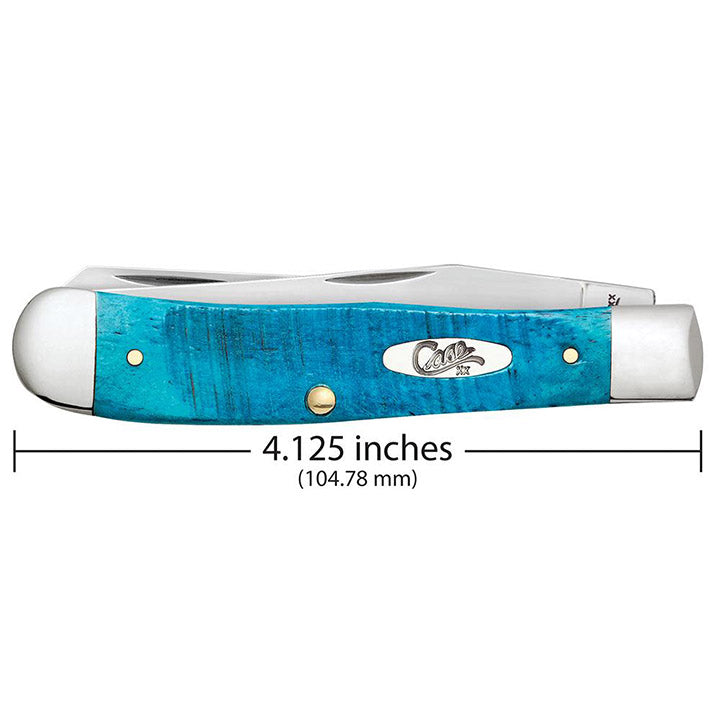 Case WR XX Pocket Knife Trapper Caribbean Blue Jig Bone Item #25592 - (6254 SS) - Length Closed: 4 1/8 Inches