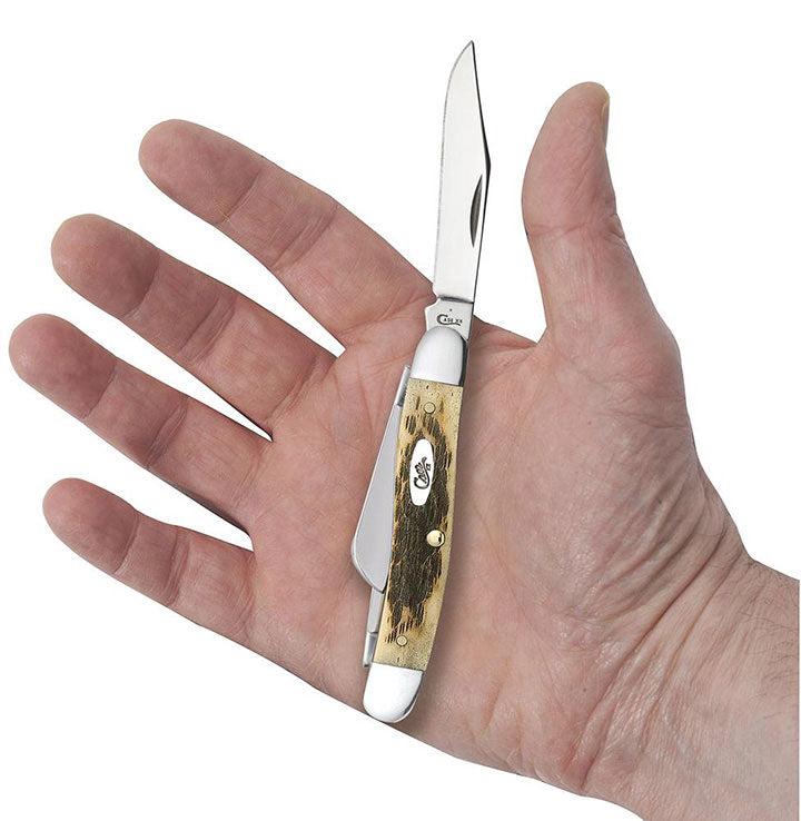 Case XX WR Pocket Knife Amber Bone Medium Stockman Cv Item #039 - (6318 Cv) - Length Closed: 3 5/8 Inches