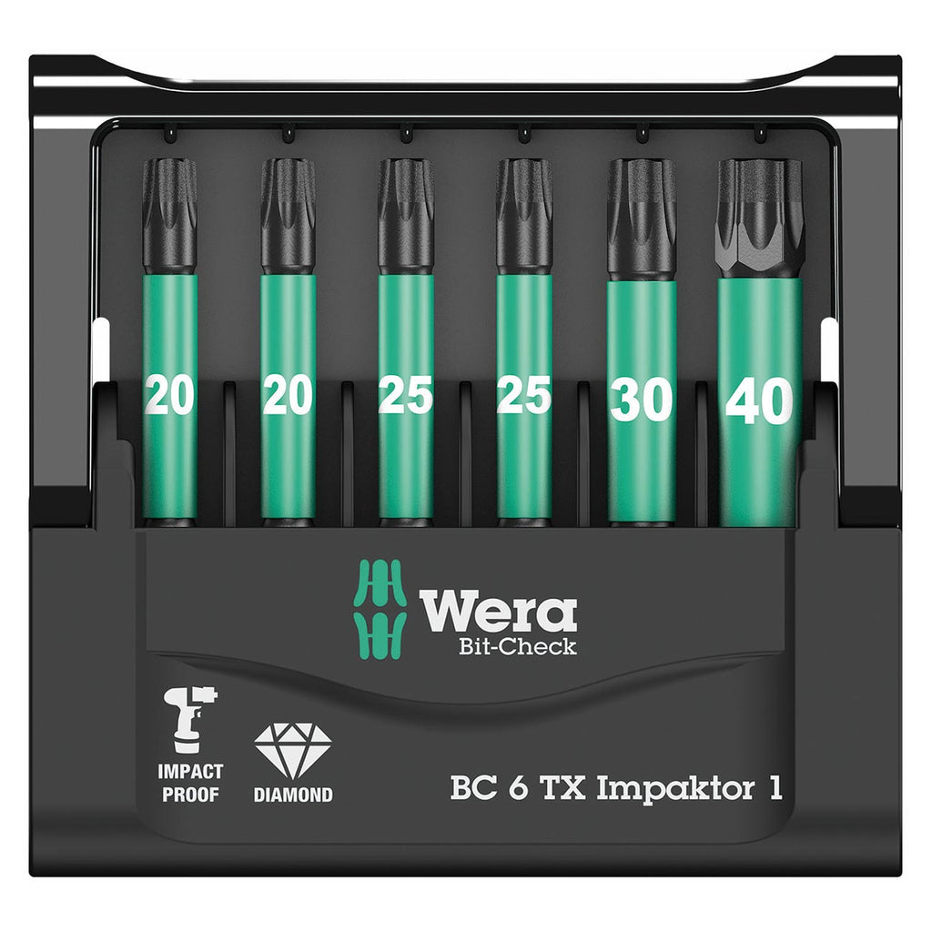 Wera 1/4″ Drive TORX ‘Impact Ready’ Bit Set and Carrying Case (6 Piece)