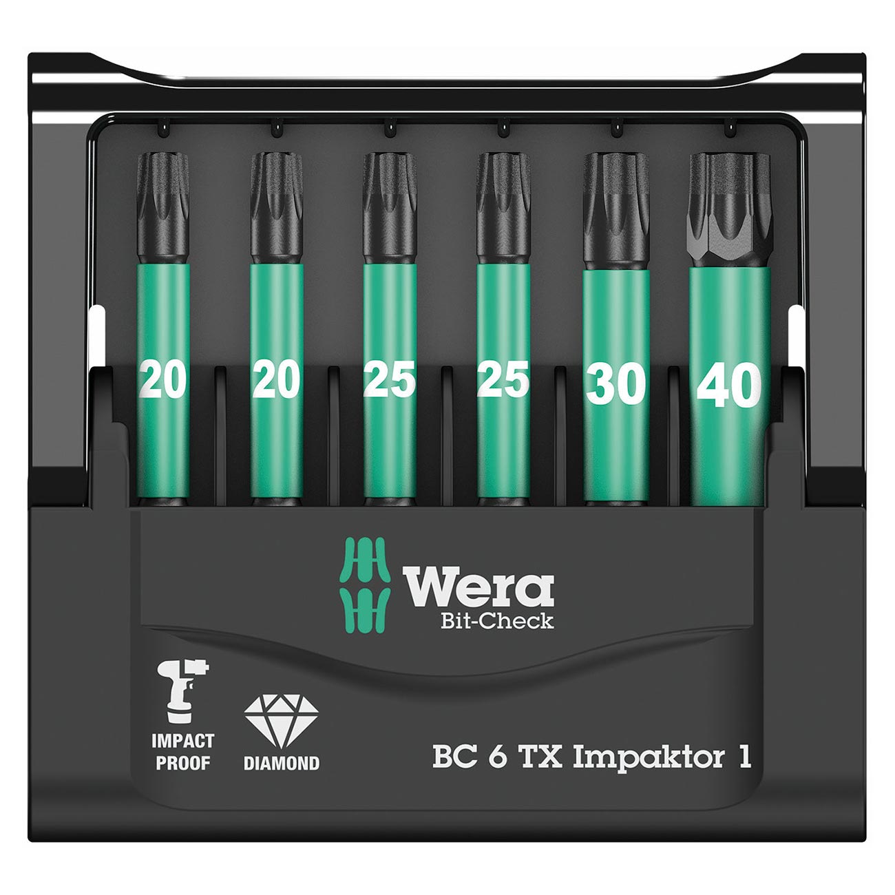 Wera 1/4″ Drive TORX ‘Impact Ready’ Bit Set and Carrying Case (6 Piece)