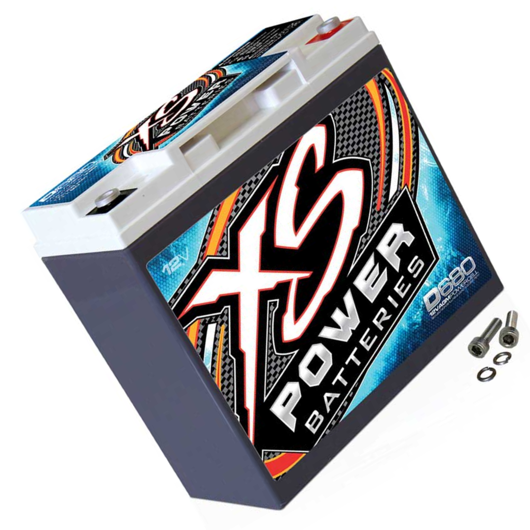 XS Power D680 1000 Amp AGM Battery with M6 Terminal Hardware - 12 Volt 20Ah 370CA Deep Cycle AGM Battery for Car Audio Stereo Systems - 13.69 lbs, Maintenance Free, Sealed Powercell