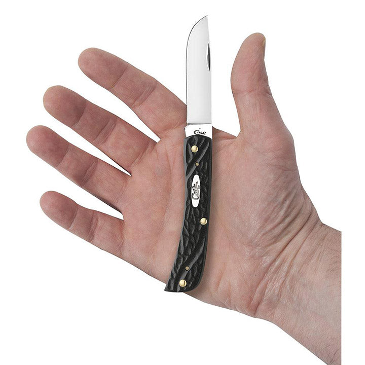 Case WR XX Pocket Knife Rough Black Synthetic Sod Buster Jr Item #18229 - (6137 SS) - Length Closed: 3 5/8 Inches