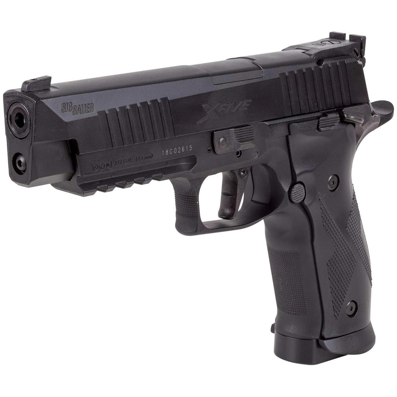 Sig Sauer X-Five CO2-Powered .177 Caliber Semi-Auto Black Air Pistol with 20rd Pellet Mag - CO2 Cartridges Not Included