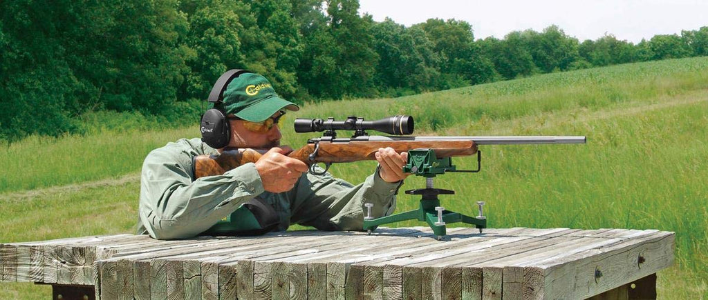 Caldwell The Rock Deluxe Front Rest Adjustable Ambidextrous Rifle Shooting Rest for Range, Sight In, Shooting Stability