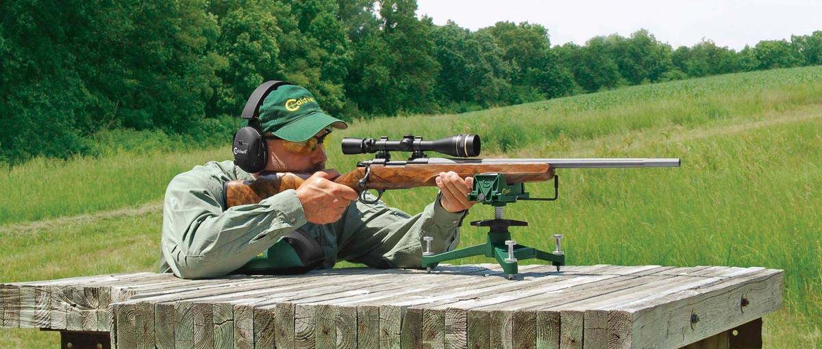 Caldwell The Rock Deluxe Front Rest Adjustable Ambidextrous Rifle Shooting Rest for Range, Sight In, Shooting Stability