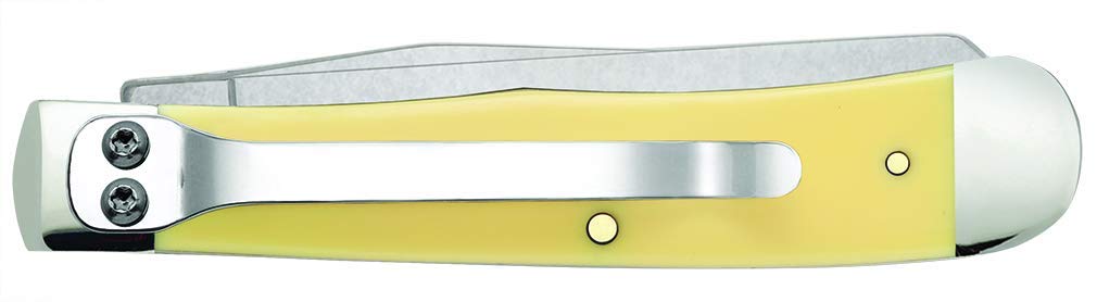 Case WR XX Pocket Knife Yellow Synthetic Trapper W/Clip Item #81091 - (3254C SS) - Length Closed: 4 1/8 Inches