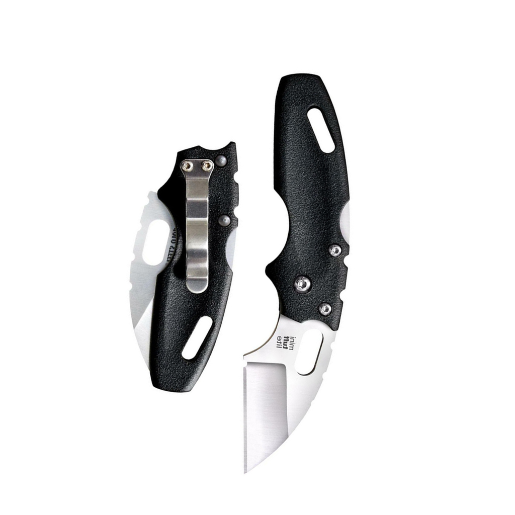 Cold Steel Mini Tuff Lite 2" 4034SS Sheepsfoot Razor-Sharp Blade 3" Griv-Ex Black Handle Everyday Carry Pocket Folding Knife