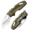 Cold Steel Mini Tuff Lite 2" 4034SS Sheepsfoot Razor-Sharp Blade 3" Griv-Ex OD Green Handle Everyday Carry Pocket Folding Knife