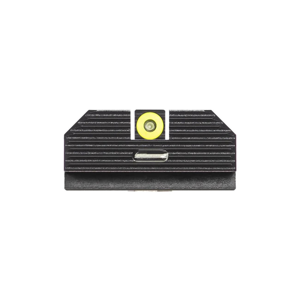 Night Fision Costa Ludus Night Sight Set Compatible with Glock 42/43/43x/43XMOS - Yellow Front Ring, Rear Sight with Horizontal Tritium Bar