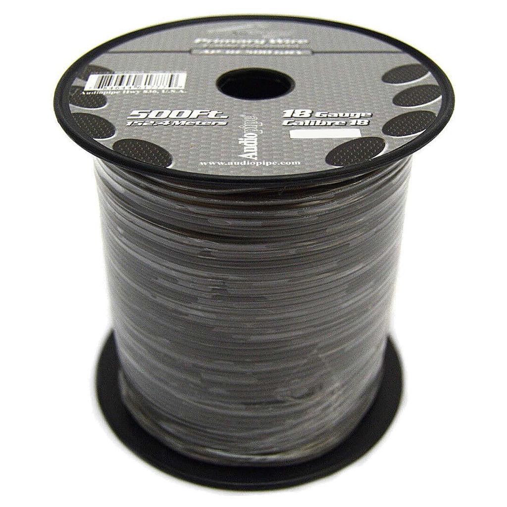 Audiopipe AP18500GREY 18 Gauge Primary Wire 500 Ft Spool – Gray Automotive Power/Ground Wire, Stranded Copper, Flexible Car Audio & Electrical Wire