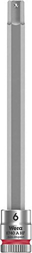 Wera - 5003345001 5Piece 100mm Long 1/4" Sq. Drive Holding Function Hex Socket Set, 003345