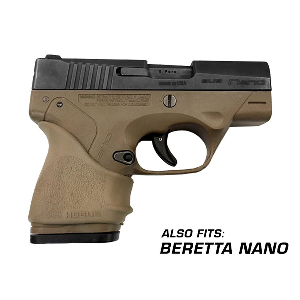 Hogue HandAll Beavertail Rubber Grip Sleeve for S&W Bodyguard 380, Taurus TCP, FDE - Flat Dark Earth - 18503