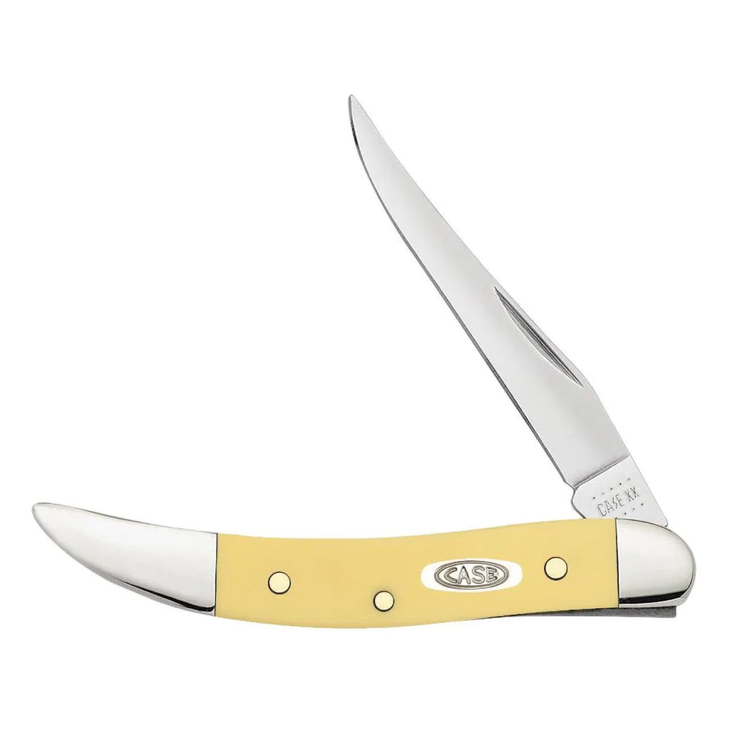 Case WR XX Pocket Knife Yellow Synthetic SS - Small Texas Toothpick Item #81095 - (310096 SS) - Length Closed: 3 Inches