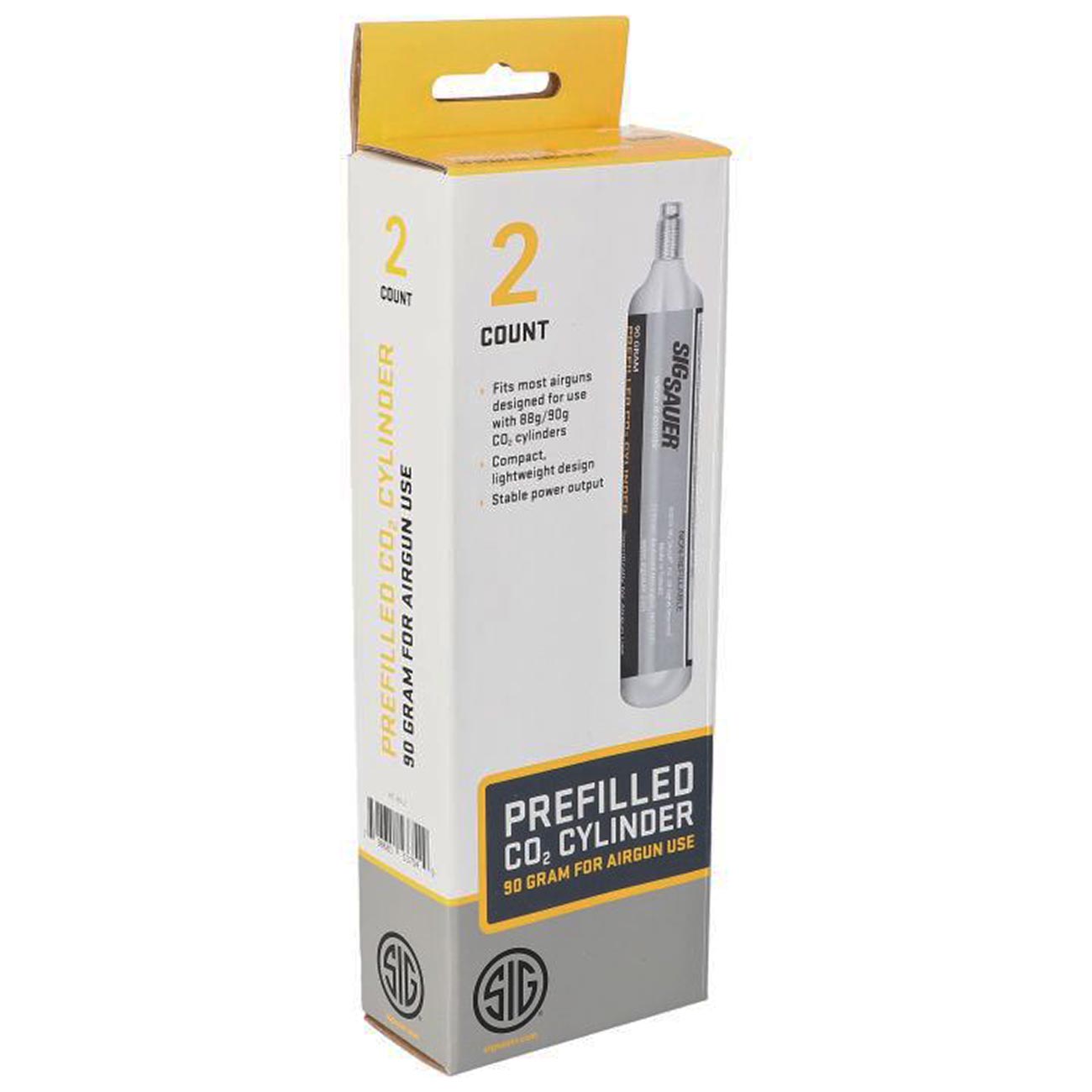 SIG SAUER Advanced Reliable Non-Refillable AC-90-2 Pellet Replacement CO2 90 Grams Airgun Cartridge, Pack of 2