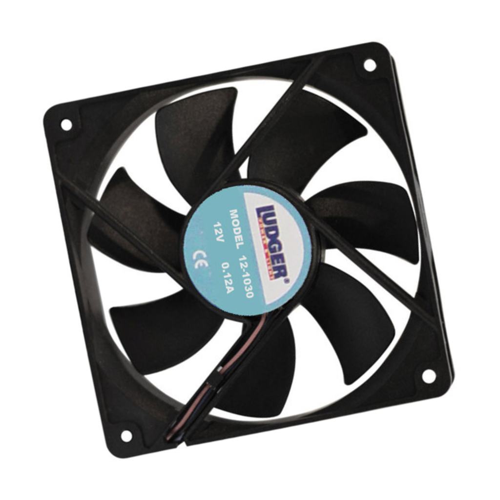 Ludger 121030 Mini 12V 3″ Square Rotary Cooling Fan – DC Ventilation Fan