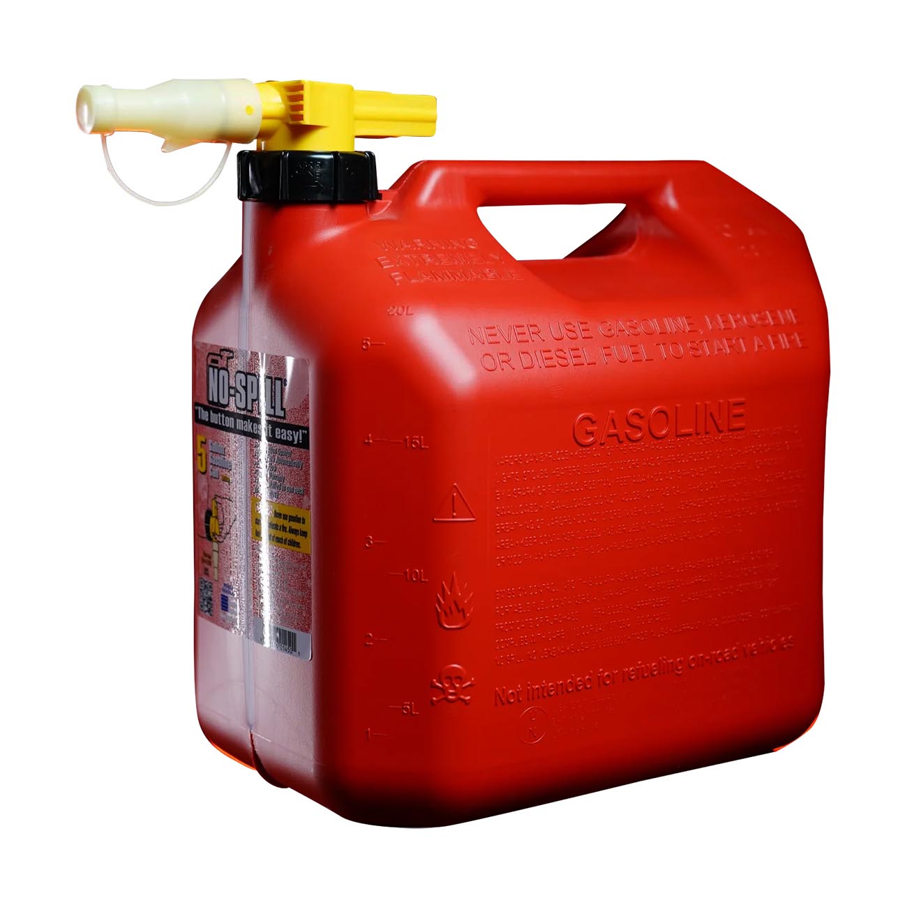 No-Spill NSP-1460, 5 Gallon Gas Can for Fuel with View Stripe,Red