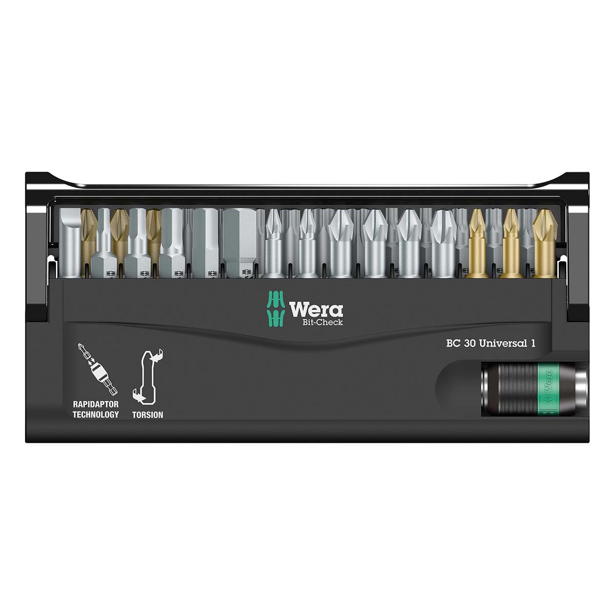 Wera - 5056440001 BC Universal Rapidaptor Bit-Check, 30-Piece Set