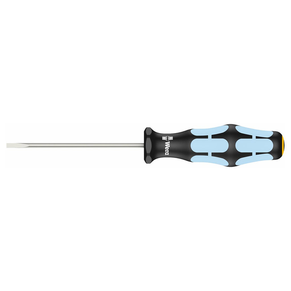 Wera 05032001001 Kraftform Stainless 3335 Stainless Steel Slotted Screwdriver, Lasertip, 3mm Head, 3 1/8" Blade Length