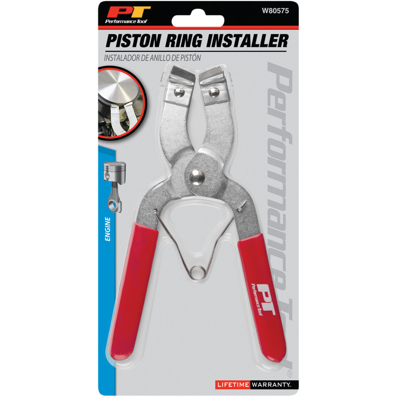 Performance Tool W80575 Piston Ring Compressor Pliers - Installs and Removes Rings 3/64-Inch through 1/4-Inch - Comfortable Vinyl Grip Handles