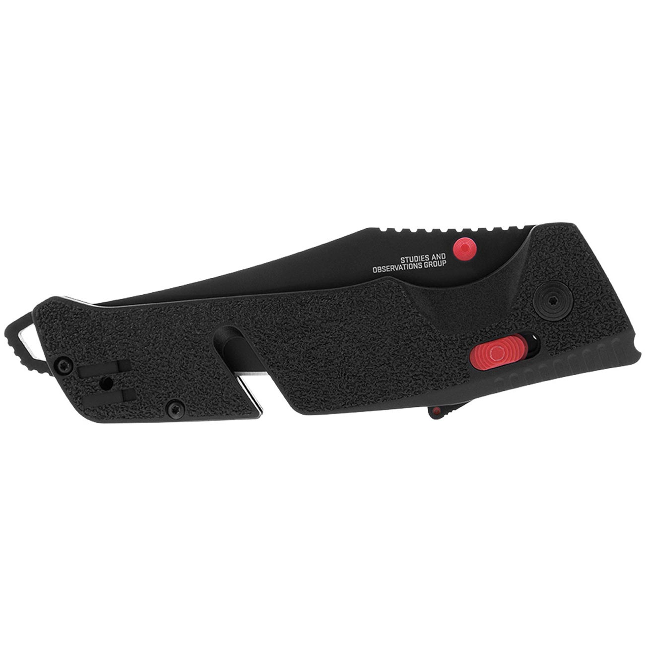 SOG Trident at Ambidextrous Professional Tanto Folding Knives | Heat-Treated CRYO D2 3.75" Stainless Steel Blade, Black/Red