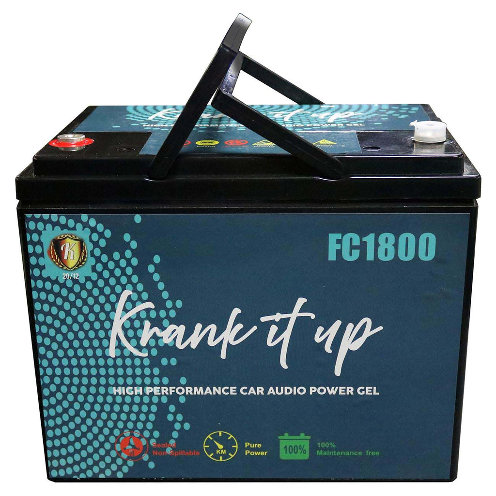 Krank It UP FC1800 12V Power Cell Car Audio Battery – 1900W / 81Ah High Performance Auxiliary Battery for Amplifiers & Sound Systems