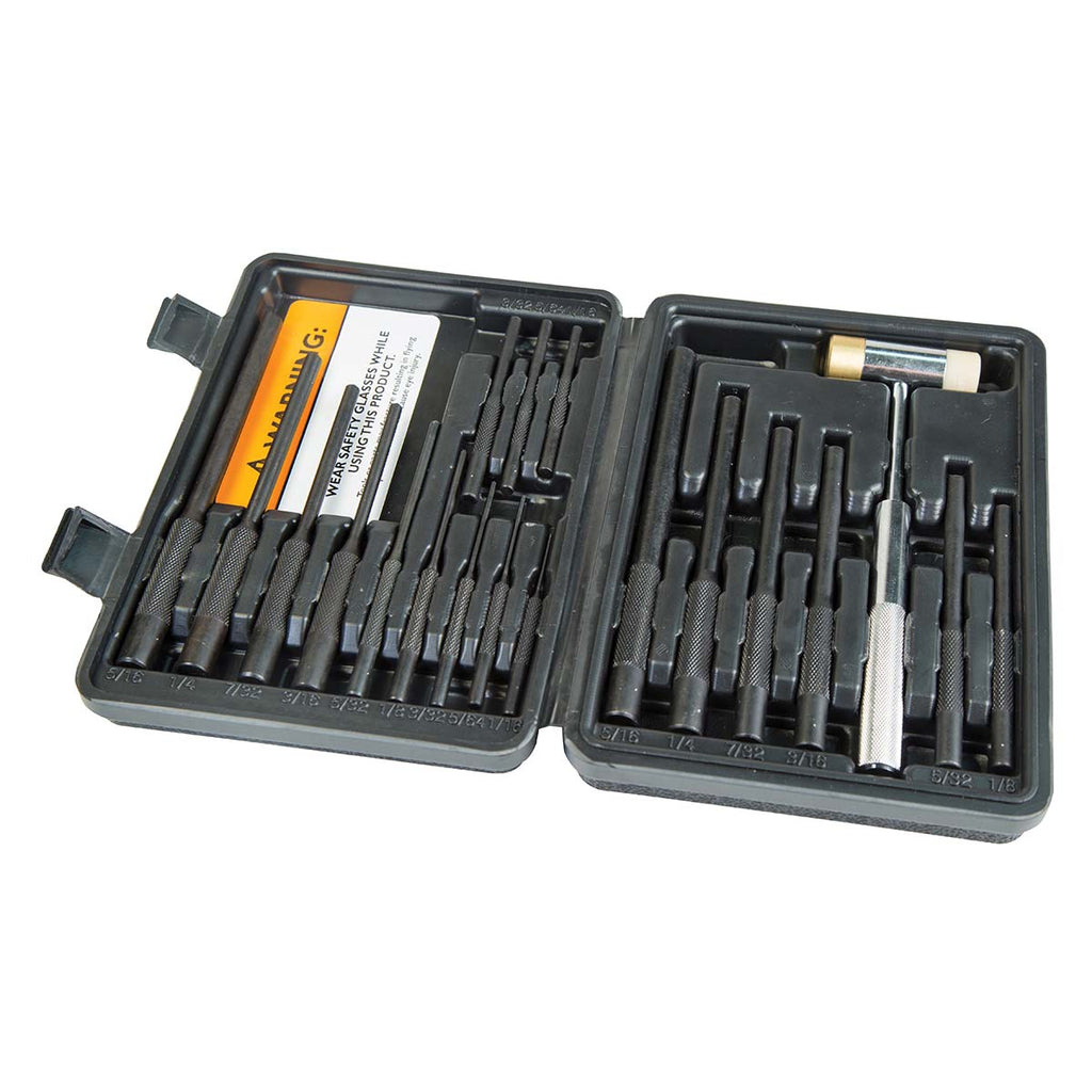 Wheeler Master Roll Pin Punch Set with Dual Sided Hammer, Roll Pin Punches and Starters, Storage Case for Gunsmithing, silver