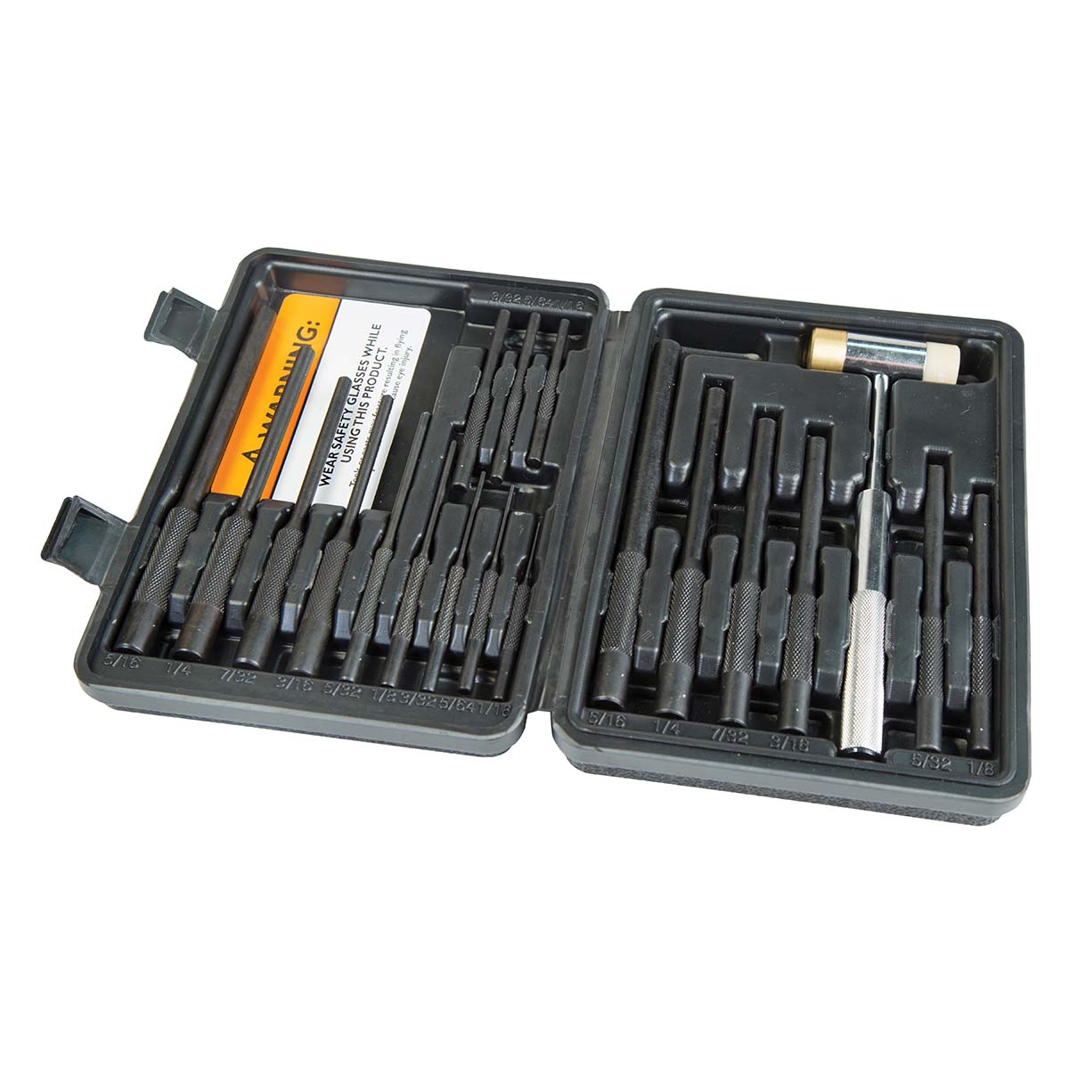 Wheeler Master Roll Pin Punch Set with Dual Sided Hammer, Roll Pin Punches and Starters, Storage Case for Gunsmithing, silver