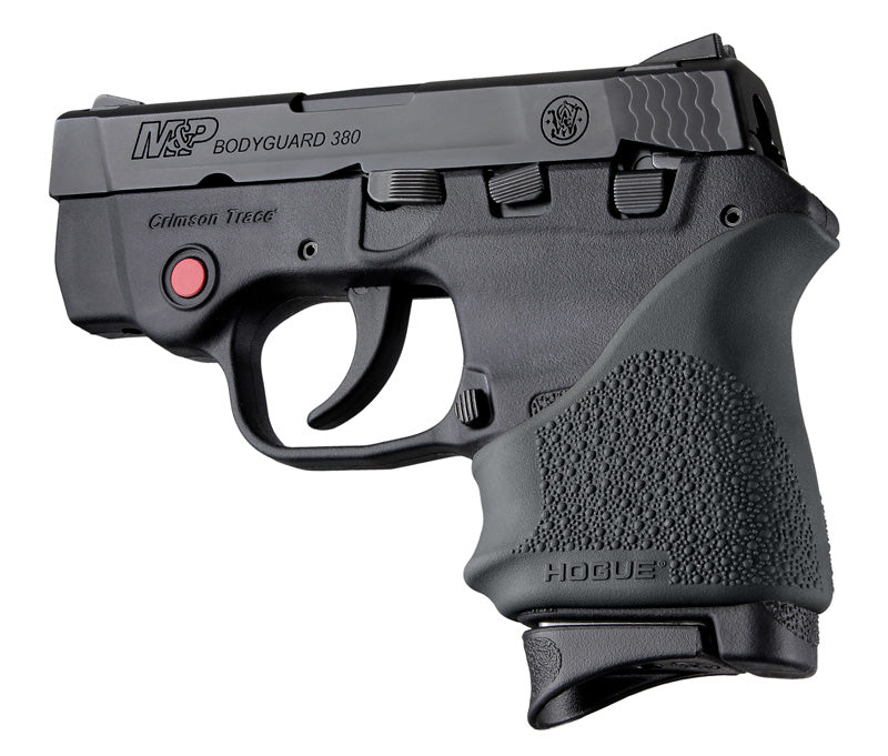 Hogue HandAll Beavertail Rubber Grip Sleeve for S&W Bodyguard 380, Taurus TCP, Black - 18500