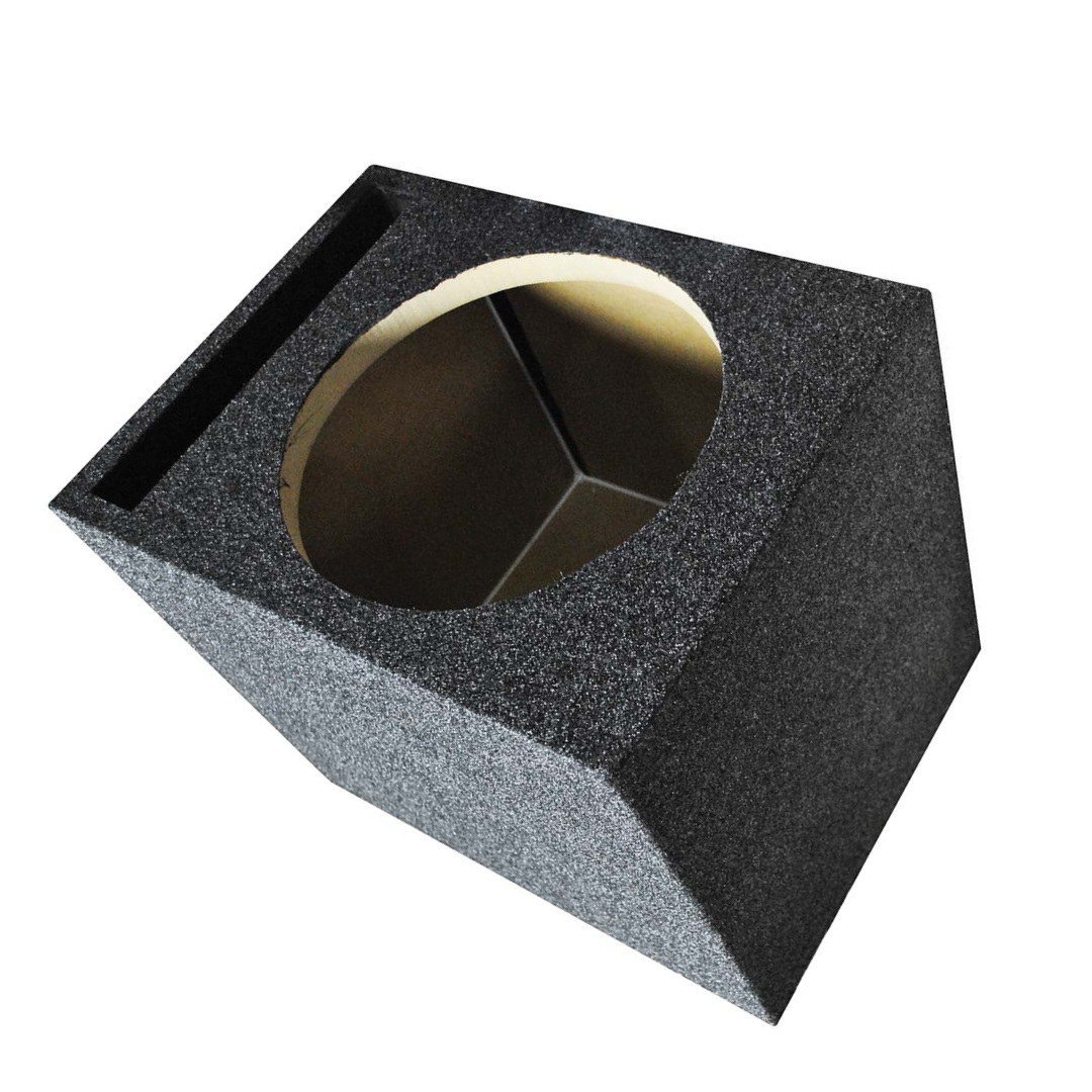 Q Power 15 Inch Heavy-Duty Single Vented Carpet Covered Durable Car Audio Vehicle Subwoofer Enclosure Woofer Box, Charcoal Gray