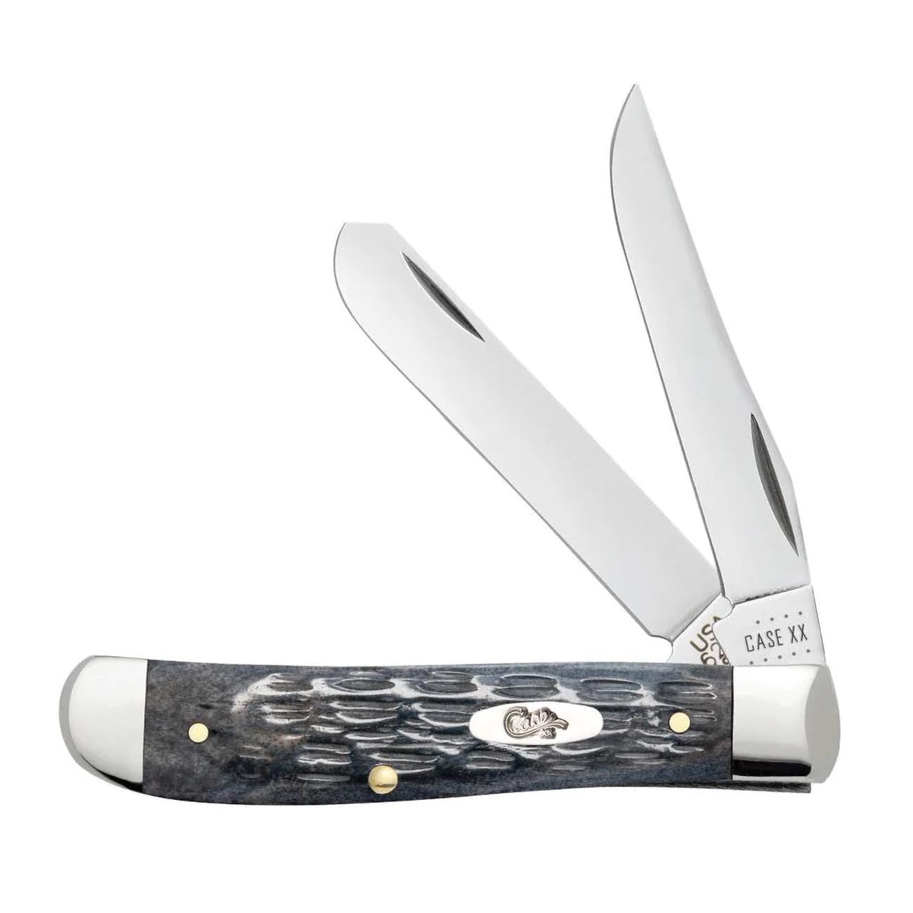 Case xx Pocket Worn Crandall Jigged Gray Bone Mini Trapper CV Steel Pocket Knife Knives, 58414