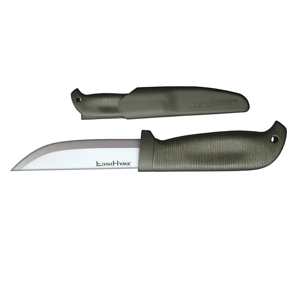 Cold Steel Finn Hawk 4" Durable Compact German 4116 Steel Fixed Blade Outdoor Bushcraft Game Hunting Utility Knife, 4-1/2" Textured Handle with TPR, Secure-Ex Sheath