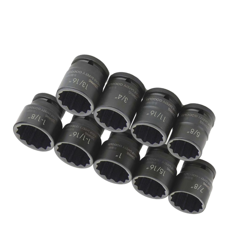 Williams JHW38925 3/4-Inch Drive 12-Point Shallow Impact Socket Set - 9-Piece