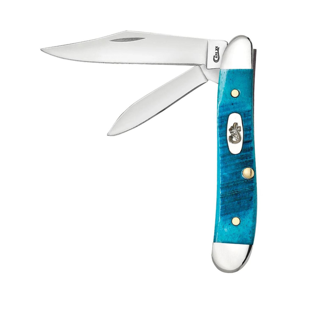 Case WR XX Pocket Knife Peanut Caribbean Blue Jig Bone Item #25596 - (6220 SS) - Length Closed: 2 7/8 Inches