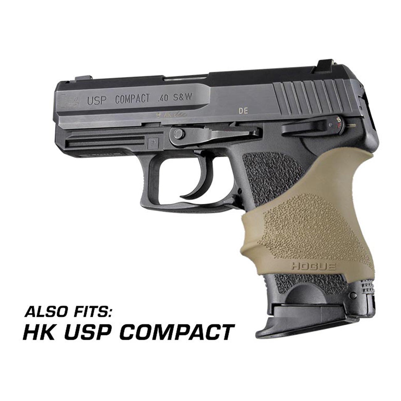 Hogue HandAll Beavertail Rubber Grip Sleeve for Glock 26, 27, 29, 33, 39 (Gen 3 & 4), FDE (Flat Dark Earth) - 18603