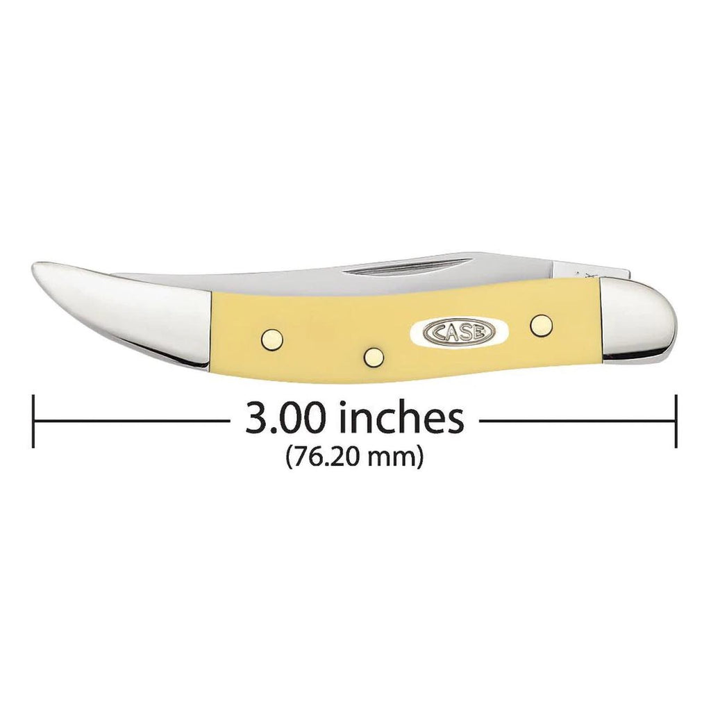 Case WR XX Pocket Knife Yellow Synthetic SS - Small Texas Toothpick Item #81095 - (310096 SS) - Length Closed: 3 Inches