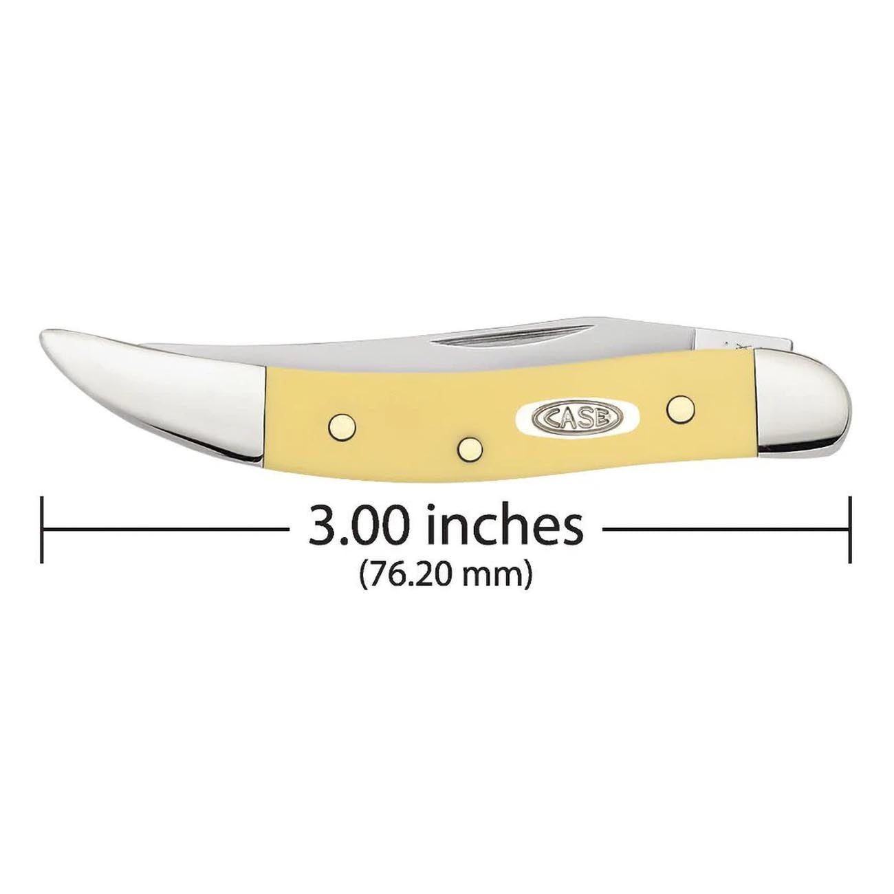 Case WR XX Pocket Knife Yellow Synthetic SS - Small Texas Toothpick Item #81095 - (310096 SS) - Length Closed: 3 Inches