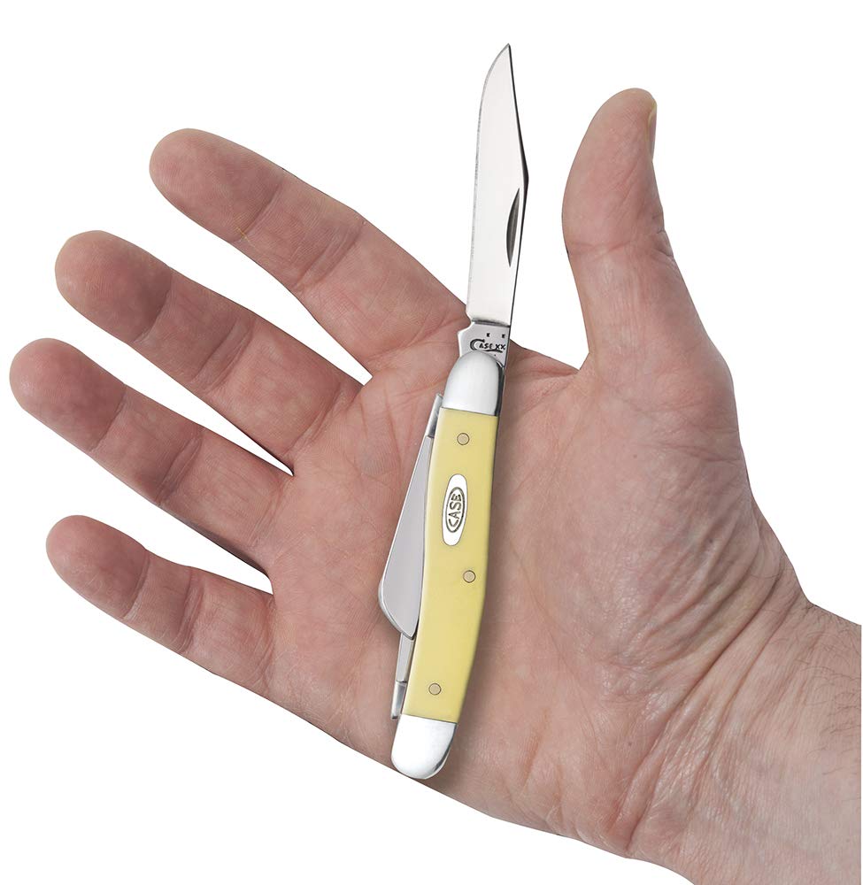 Case XX WR Pocket Knife Yellow Synthetic Medium Stockman SS Item #80035 - (3318 SS) - Length Closed: 3 5/8 Inches