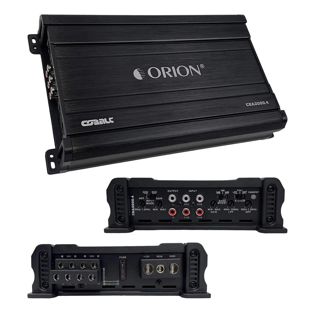 Orion Cobalt Series CBA2000.4 High Efficiency 4-Channel Class A/B Amplifier for Car Audio Stereo - 2000W High Output, 2/4 Ohm Stable, Adjustable Low/High Pass, Bass Boost, MOSFET Power Supply