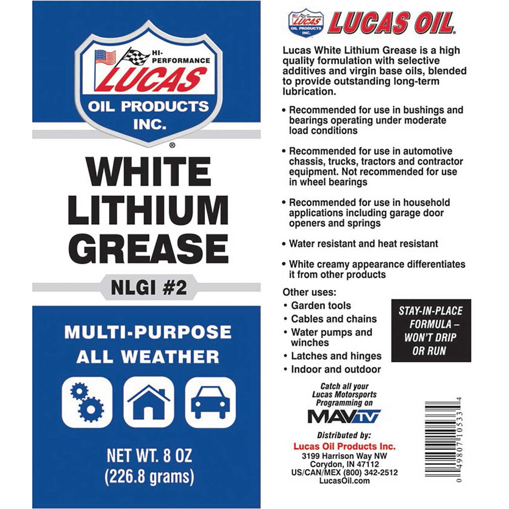 White Lithium Grease 8oz, 12pk