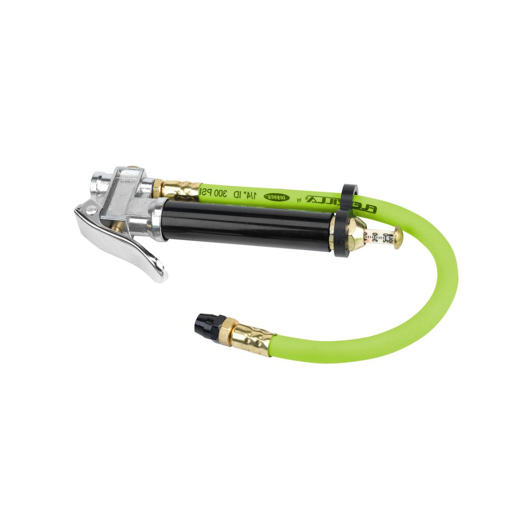 Flexzilla Premium Straight-On Tapered Chuck Inflator with 12 in. Hose (20-170 PSI) - AL2000FZ, ZillaGreen