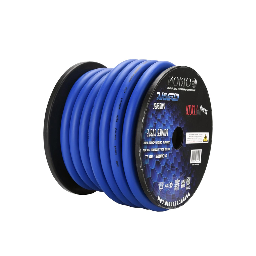 Orion Cobalt PW050BL 0 Gauge Wire (50ft) Copper Clad Aluminum CCA 0 AWG - High Powered Car Audio/Amplifier Power & Ground Cable, Battery Cable, Home Speaker Stereo, Welding Battery, RV Trailer Wiring