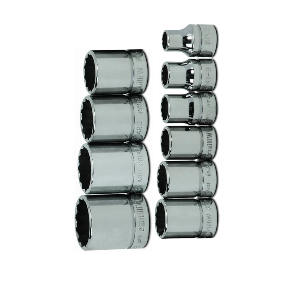Williams WSB-10RC 10-Piece 3/8-Inch Drive Shallow 12 Point Socket Set