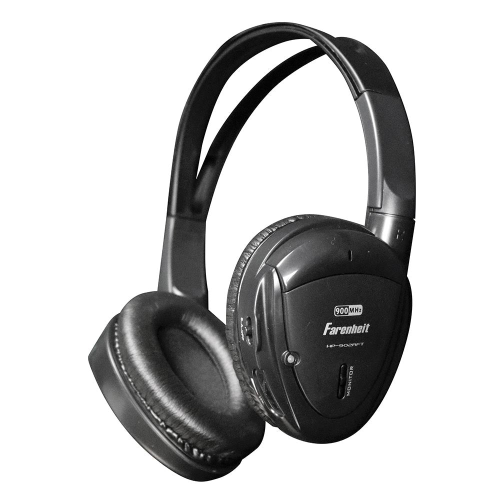 Power Acoustik HP902RFT Wireless RF Headphones Pair – 900MHz Dual Channel w/ FM Transmitter